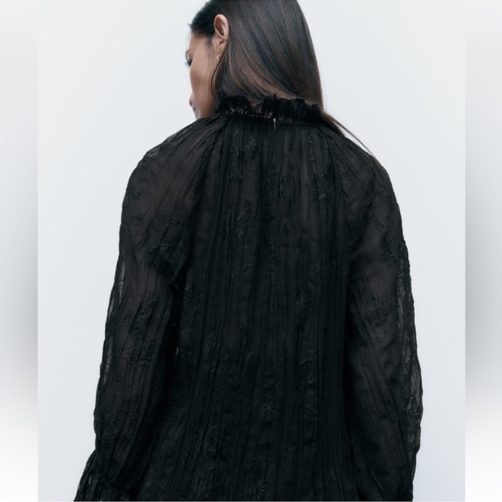 💫 Zara Embroidery Pleated Top - New 💫 - Picture 2 of 14